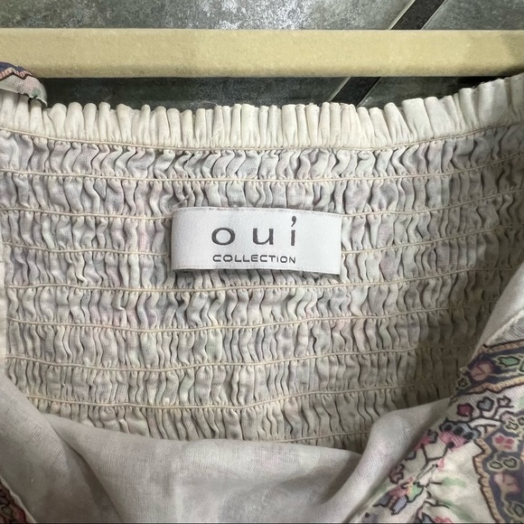 Oui Collection Womens Floral Multi Tiered Maxi Dress Sz 40 Boho Coastal Beachy - Picture 3 of 10